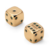 Dice Pair in Yellow Gold with Emerald