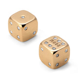 Dice Pair in Yellow Gold with White Diamond