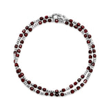 Percep Two Wrap Bracelet | Garnet | Sterling Silver