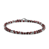 Percep Two Wrap Bracelet | Garnet | Sterling Silver