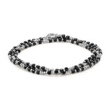 Percep Three Wrap Bracelet | Onyx | Sterling Silver