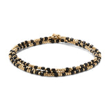 Percep Three Wrap Bracelet | Black Spinnel | Yellow Gold