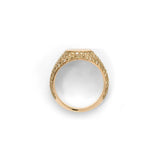 Sig Rectangle Ring | Pave | Cognac Diamonds | Yellow Gold