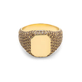 Sig Rectangle Ring | Pave | Cognac Diamonds | Yellow Gold