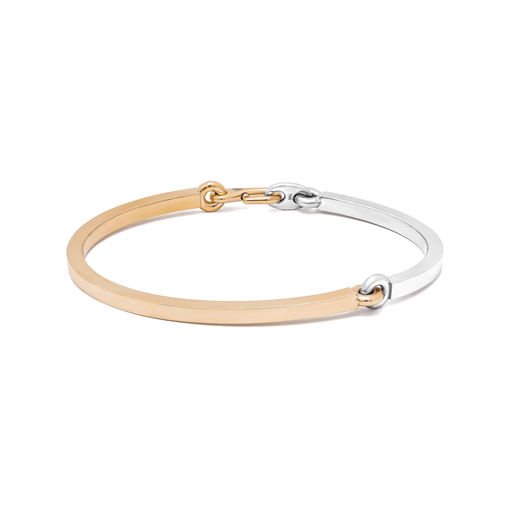 Yellow white gold reversible bracelet, Double Airon